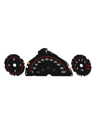 Ensemble complet de plaques de compteur de vitesse Smart ForTwo style Brabus 200 km/heure