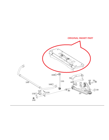 onderste dwarsbalk subframe Smart ForTwo 450 / 451