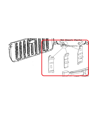 Ensemble de couvercles de rangement pour barres de toit Smart ForTwo 451 Cabrio