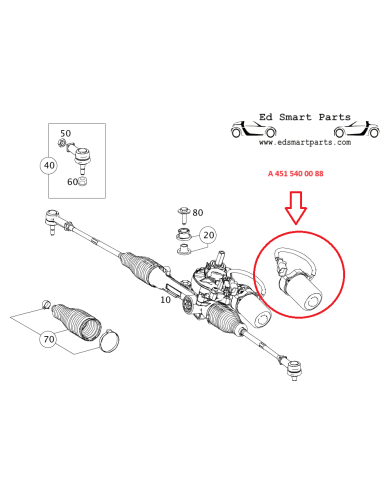 Moteur électrique de direction assistée Smart 451, servomoteur, moteur d'assistance de direction, boîtier de direction OEM