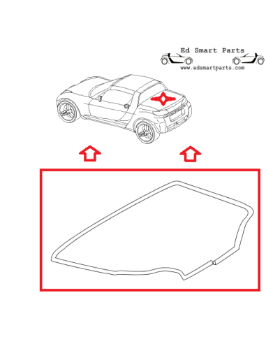 Guarnizione per tacca Smart Roadster per cofano posteriore del bagagliaio