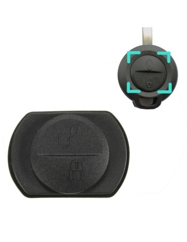 Estuche para llave de repuesto de 2 botones para control remoto Smart ForFour 454 con almohadilla de goma para botones