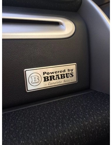 Aluminium Powered by Brabus-Abzeichen, Emblem, Aufkleber für die Innenseite des Kofferraums