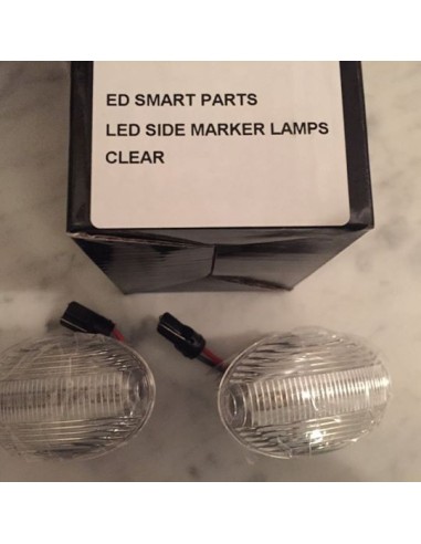 Paire de clignotants latéraux à LED pour Smart Roadster 452 ou ForTwo 450, lentille fumée ou transparente, dynamique ou standard