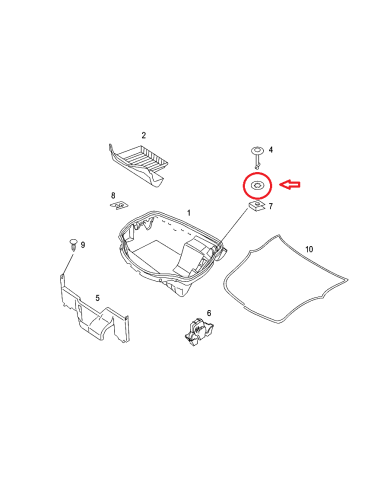 Neuer Smart Roadster 452 Kofferraumverschluss vorn für Gepäckbox, 7 mm Sicherungsring