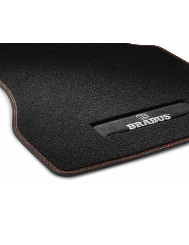 Tapis de sol en velours Smart 453 FORTWO FORFOUR BRABUS d'origine avec coutures noires et orange