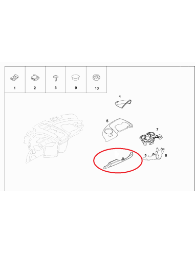 Smart Roadster 452 OBD-Abdeckung Saturngrau