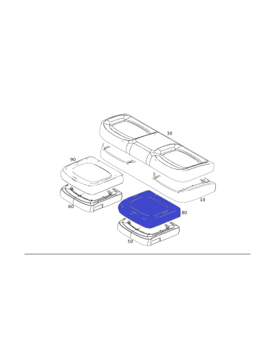 Smart Forfour 453 Bezug, Sitzkissen linker Sitz Tekkiblau Code 04U