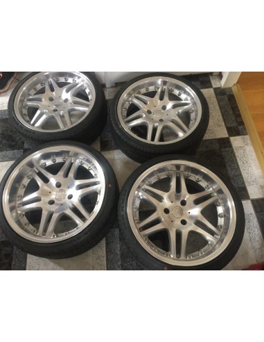 Complete set GEBRUIKTE Smart Roadster Brabus 18 inch lichtmetalen Monoblock velgen met NIEUWE banden