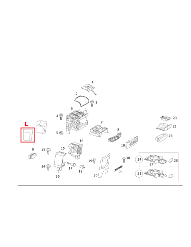 nuova Smart Roadster 452 PANNELLO MONTANTE VERTICALE CONSOLE CENTRALE SATURN GREY lato sinistro o destro