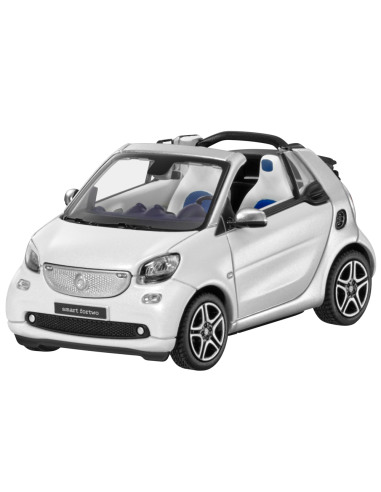 Norev Smart 453 Fortwo Cabrio Moon Blanco Mate Cool Plata Modelo Coche 1 43