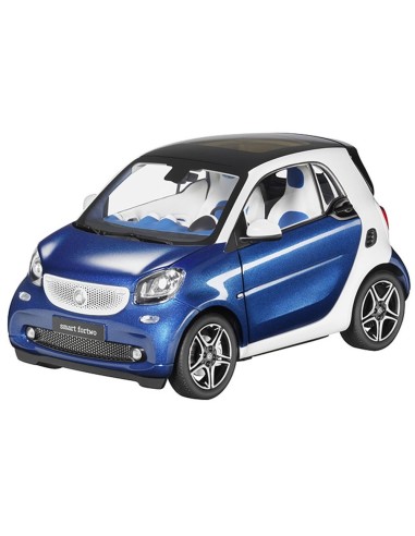 Coche modelo Norev Smart C453 Fortwo Proxy blanco/azul medianoche 1:18