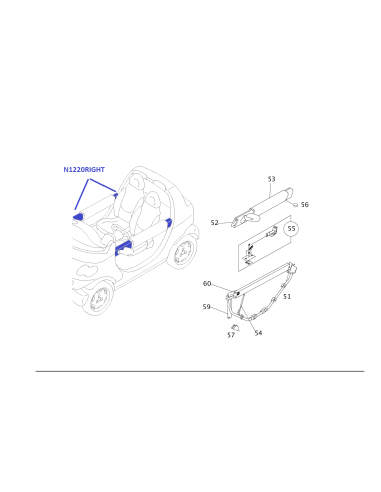 Neu Smart Crossblade Türstrebe links oder rechts OEM