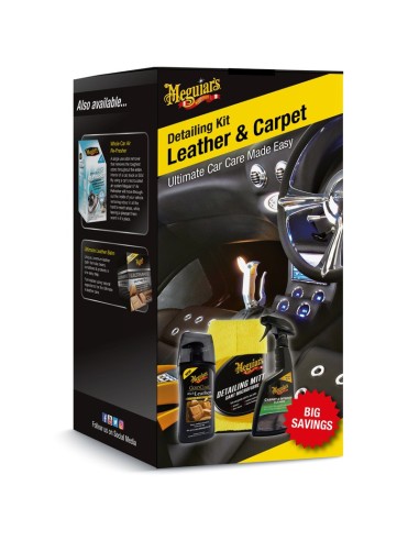 Kit de detalhamento de couro e carpete Meguiars