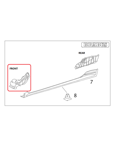 Section porteuse de jupe latérale Smart Roadster Brabus