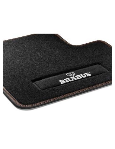 Tapis de sol en velours Smart 453 FORFOUR BRABUS d'origine avec coutures noires et orange