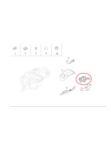 Innenverkleidung Instrumententafel Saturn Smart Roadster grau