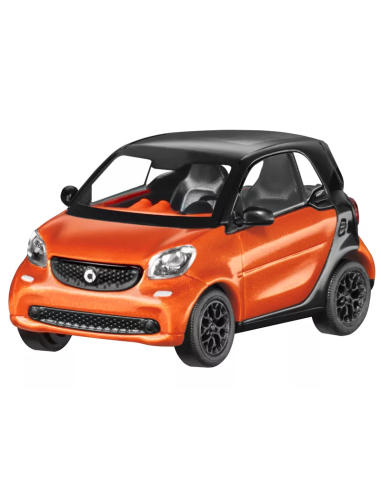 Smart fortwo coupé 453, negro pasión / naranja lava 1/87