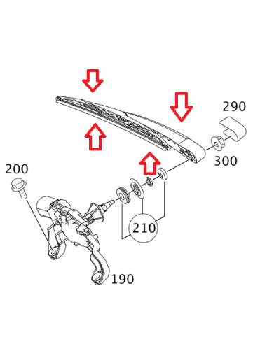 Braccio tergicristallo posteriore Smart Forfour 454